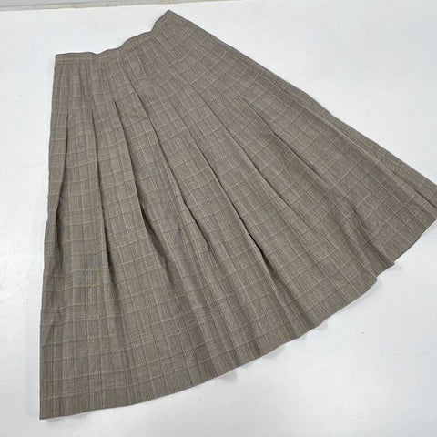 Vintage 80s Pendleton Wool Pleated Glen Plaid Skirt Made in USA Sz 10
