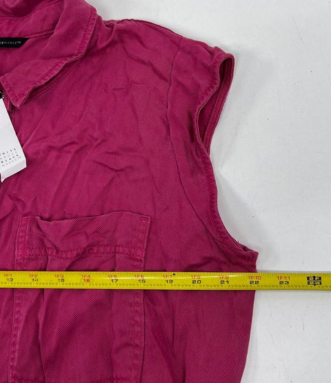 WHBM NWT Utility Knit Snap Front Shirtdress Pink Bliss Sz 18