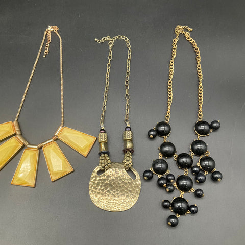 Statement Necklace Costume Jewelry Lot 5 PC Geometric Bib Boho Beaded Styles