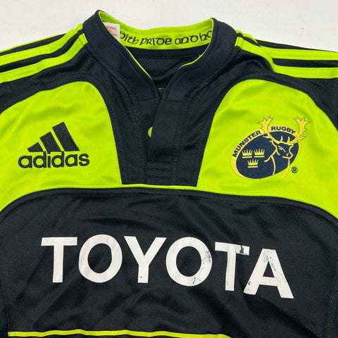 Adidas Men's Munster Rugby 2011 2012 Away Jersey Shirt Black Green Toyota
