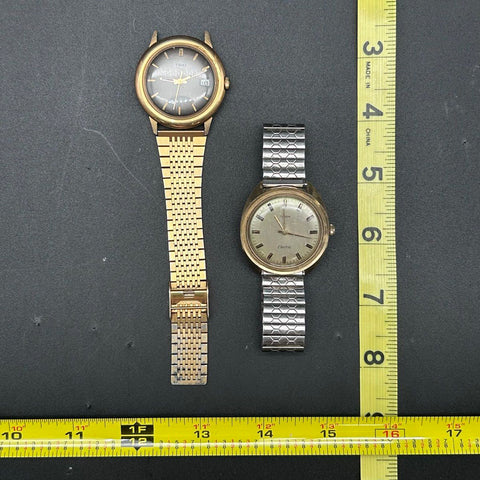 Vintage Timex Electronic and Electric Wristwatches Lot of 2 Expansion Bands