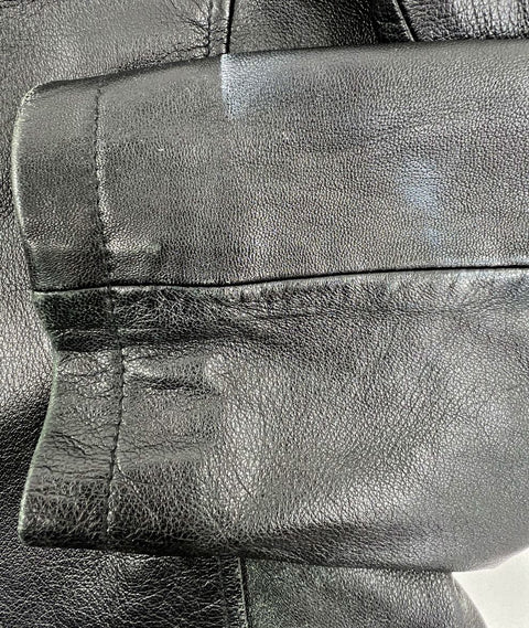 Whet Blu Black Genuine Leather Full Zip Moto Jacket Women's Size XXL