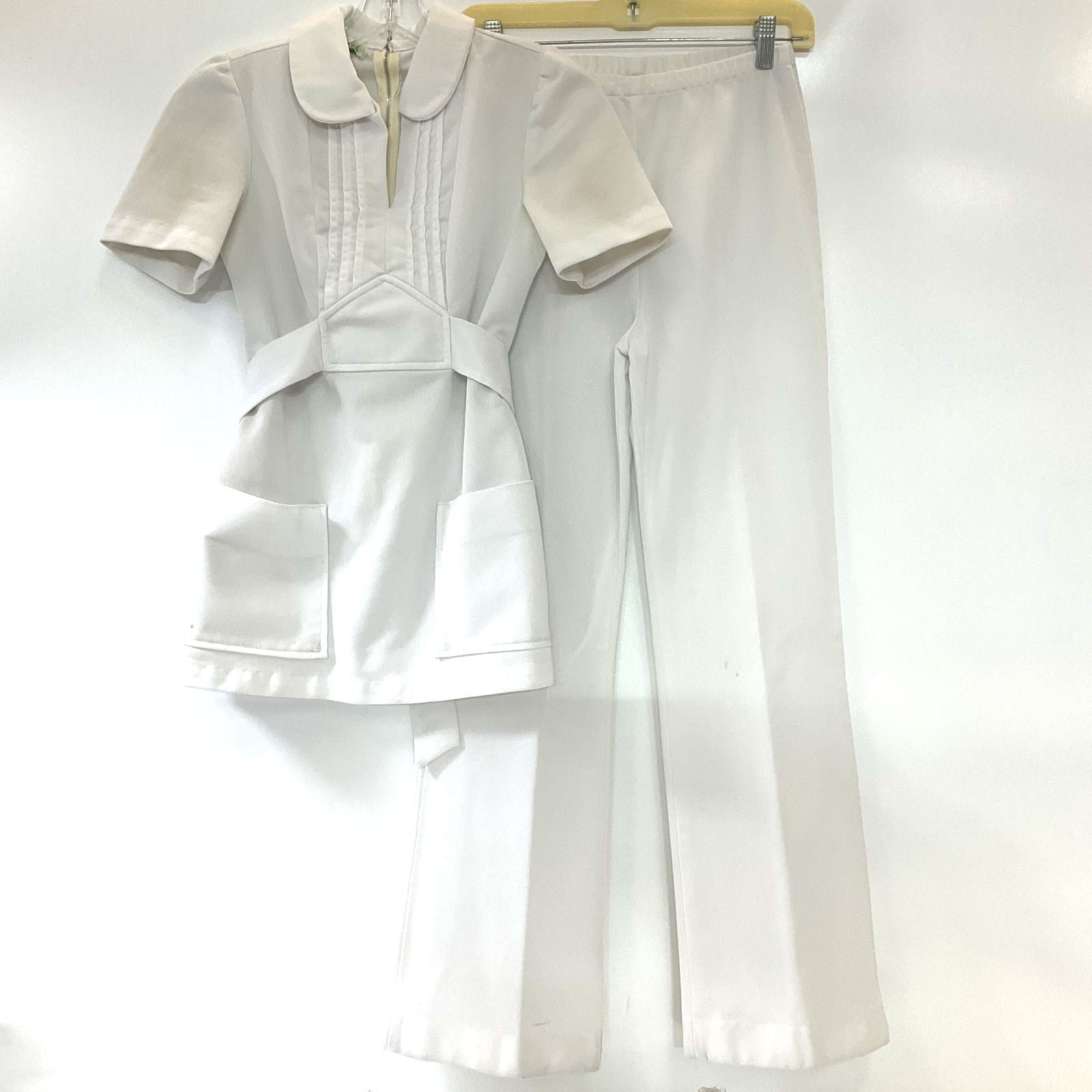 Vintage Wilkshire Women's White 2-Piece Nurse's Uniform Top & Slacks Size 5