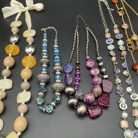 Fashion Beaded Necklace Jewelry Lot of 8 Statement Boho and Classic Styles