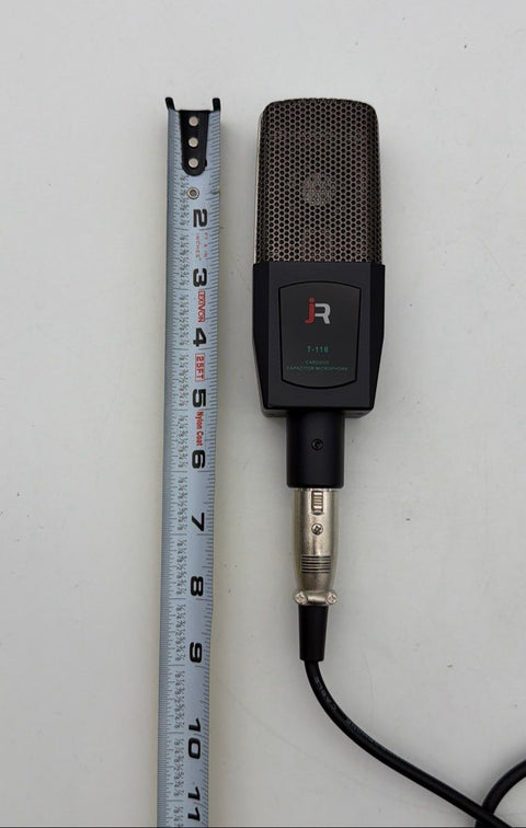 JR T-118 Cardioid Capacitor Microphone with XLR to 3.5mm Cable Black