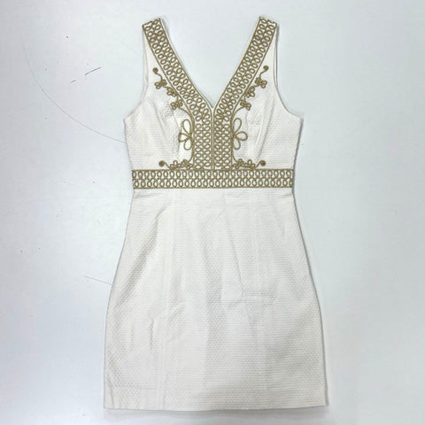 Lilly Pulitzer Dresses | Nwt White And Gold Lilly Pulitzer Dress | Color: Gold/White | Size: 4