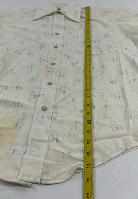 Vintage Men's Van Heusen Van Q Ivory Button Up Collared Shirt