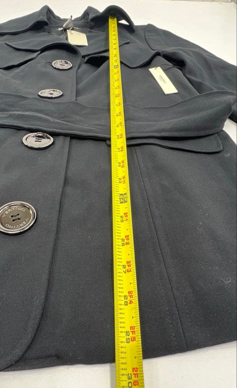 Vertigo Paris Women's Black Belted Trench Coat Jacket NWT Size 12