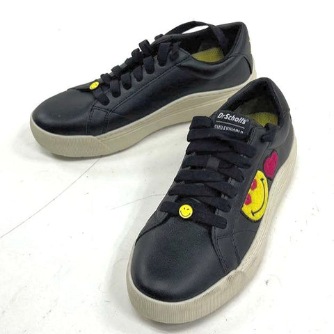 Dr. Scholl's Smileyworld Time Off Black Low Top Sneakers Size 8.5