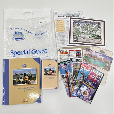 2000 Disney Vacation Club Welcome Kit Folder VHS Lot Park Maps Ephemera DVC