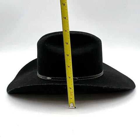 Justin Men's Black 2X Felt Western Cowboy Hat Cattleman Crease Studded Band