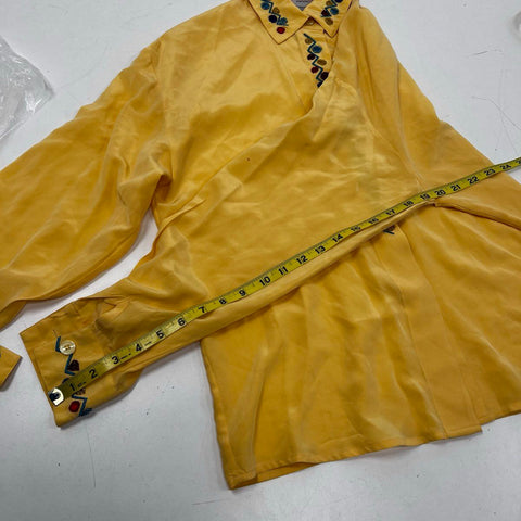 Vintage 80s Adam Douglass Adrianna Papell Silk 3 Pc Shorts Vest Blouse Set