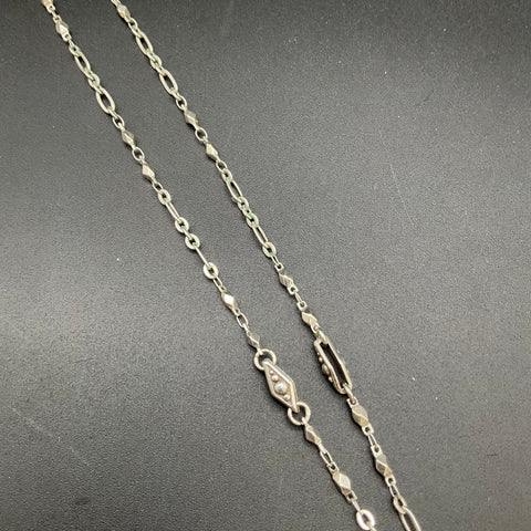 Brighton Silver Tone Scroll Etched Heart Pendant Necklace Ornate Mixed Link