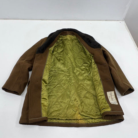 Vintage 70s Van Heusen Windbreaker Quilted Lined Faux Fur Car Coat Sz 40