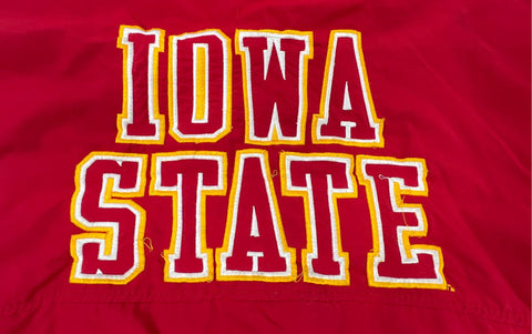 Vintage 90s DeLong Iowa State Cyclones Hooded Quilted Jacket Made USA Sz L