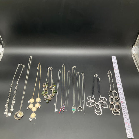 Modern Mixed Fashion Costume Jewelry Lot 0.5 lbs 10 Necklaces Owl Moon