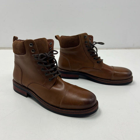 Express Brown Leather Suede Cap Toe Lace Up Boots Men's Size 12