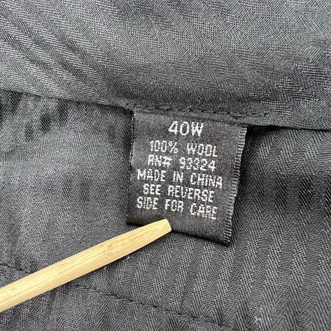 Bachrach NWT Charcoal Super 120s Serge Unhemmed Trousers Men's Size 40