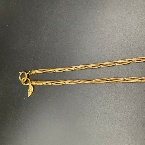 Diane Von Furstenberg DVF Gold Tone Multi Strand Snake Chain Necklace 32"