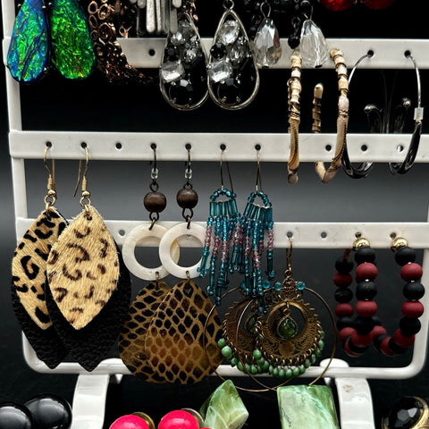 Mixed Fashion Earrings Jewelry Lot 22 Pairs Boho Ethnic Animal Print Dangles