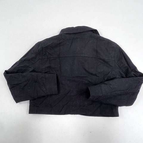 Wilfred Women's Little Cropped Jacket Black Noir Button Front Sz L NWT