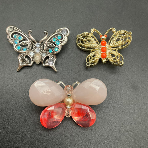 Vintage Sarah Coventry & Costume Jewelry Butterfly Brooches Lot of 6 Enamel