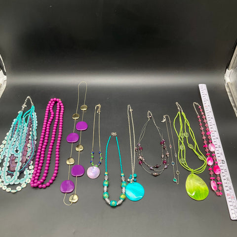 Chico's NW Boho Statement Necklaces Jewelry Lot 10 Beaded Shell Colorful Fashion