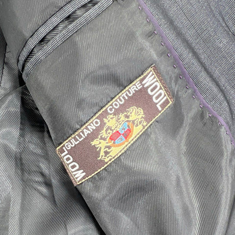 Lot of 2 Men's Italian Designer Suit Coat Blazer Jacket Black & Gray Wool