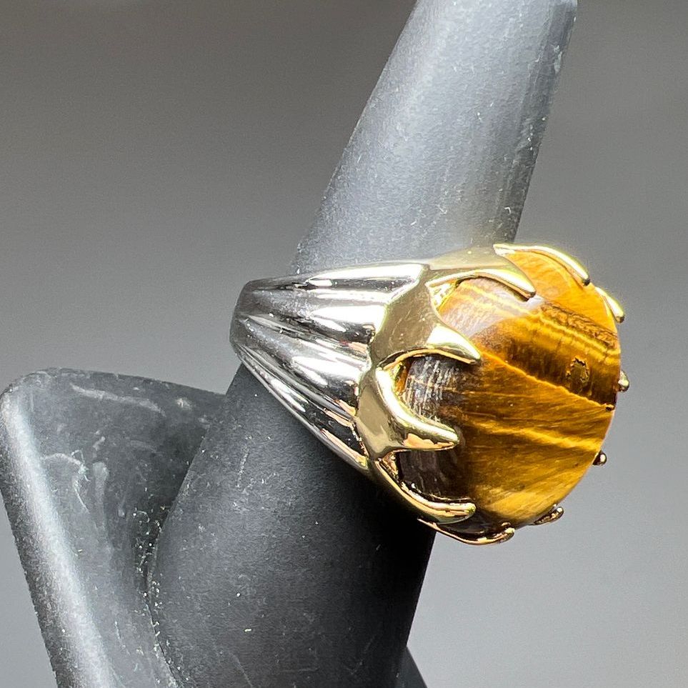 Two Tone Copper Tiger's Eye Ring Size 7