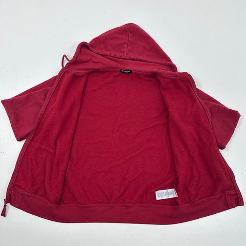 True Religion Men's Red Buddha Foil Centre Zip Graphic Logo Hoodie