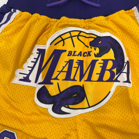 Unbranded Black Mamba Lakers Tribute Mesh Basketball Shorts Yellow Purple Men's