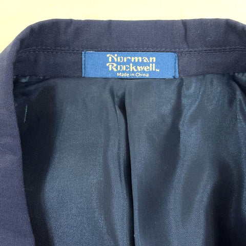 Norman Rockwell Navy Cotton Blend Blazer Sport Coat Jacket Men's 48R NWT