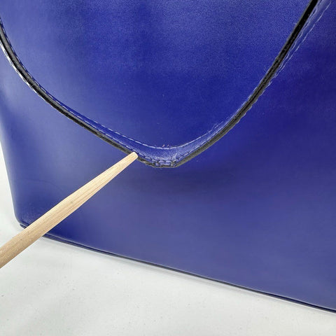 Kate Spade Royal Blue Leather Large Tote Bag Gold Hardware