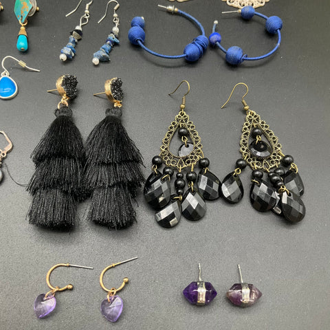 Wearable Statement Earrings Jewelry Lot 30 Pairs Boho Beaded Tassel Filigree