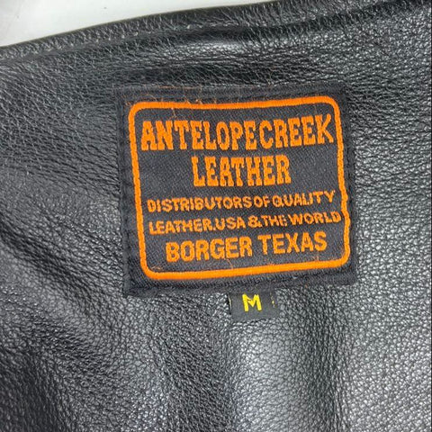 Vintage 90s Antelope Creek Leather Motorcycle Biker Chaps Sz M
