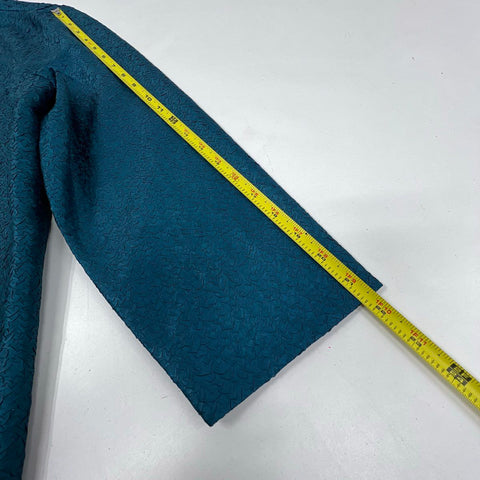 NWT Chico's Women's Teal Travelers Crushed Open Front Long Jacket Cardigan Size