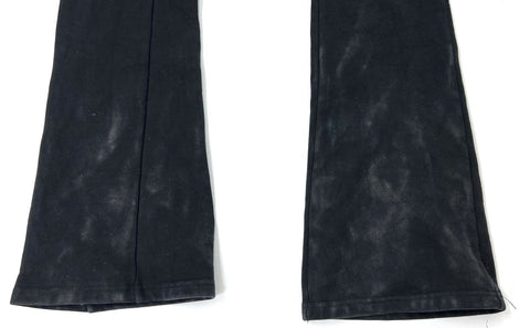 Si Tu Veux Black Stacked XL Inseam Flared Leg Logo Sweatpants Men's Size M