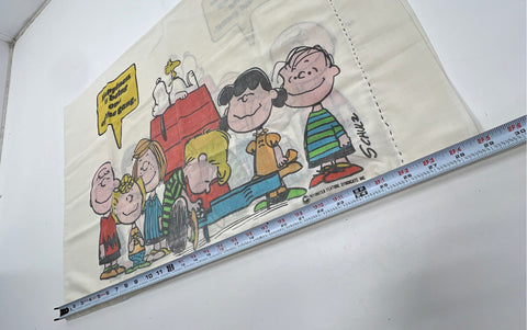 Vintage Peanuts Snoopy Linens Lot 3pc Pillowcases Curtains 1970s 1971 Schulz