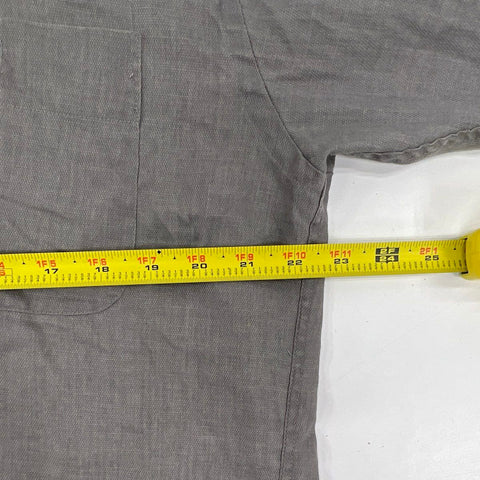 Vintage 90s Yves Saint Laurent Men's Gray Button Up Dress Shirt Sz 16 34/35