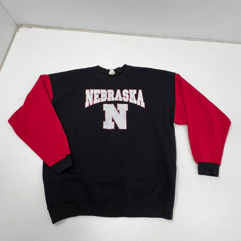 Vintage 90s Flat Land Mens Nebraska Colorblock Crewneck Sweatshirt USA XXL