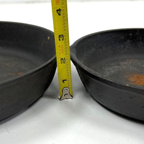 Lodge 10.25" & Unmarked 8" Cast Iron Skillet Pan Lot 2 Piece Set
