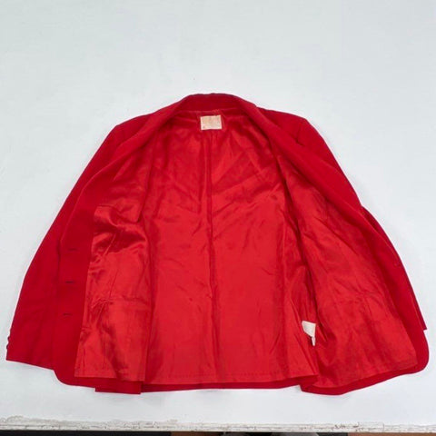 Vintage 80s Pendleton Red 100% Wool Blazer Jacket Made in USA Sz 18