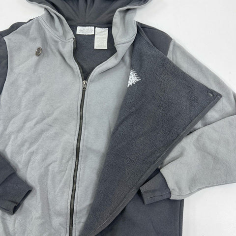 Game of Thrones Men's Gray House Stark Direwolf Asymmetric Zip Hoodie Sz M