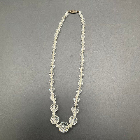 Vintage AB Crystal Jewelry Lot 5pc Necklace Bracelet Clip-On Earrings Set