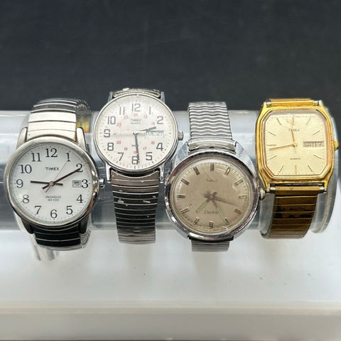 Vintage to Modern Timex Watch Lot of 4 Indiglo Electric Quartz Not Tested As Is