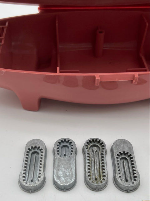 Singer Buttonholer Sewing Machine Attachment Set Pink Rocket Case Vintage