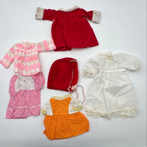 Vintage Doll Clothing Lot Mixed Dresses Outfits Approximate 35 Pieces 1.5 lbs