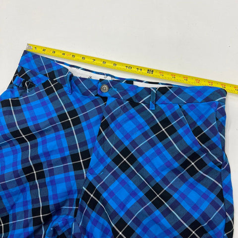 Royal & Awesome Men's Blue Plaid Golf Knickers Cropped Tartan Pants Size 36