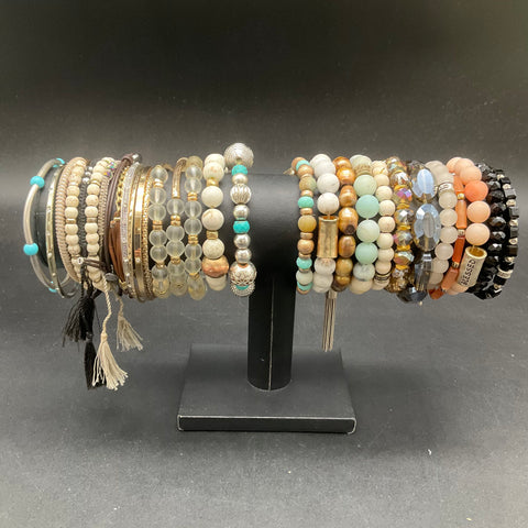 Fossil Ann Taylor Wearable Jewelry Lot of 31 Beaded Bangles Cuffs Bracelets