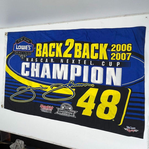 Jimmie Johnson 2007 Back 2 Back NASCAR Nextel Cup Champion Banner Flag #48